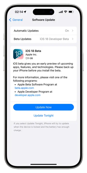 iOS 18 beta download 3